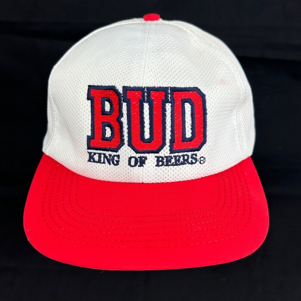 Vintage 90s Budweiser King Of Beers BUD Snapback Hat Cap Made In USA
